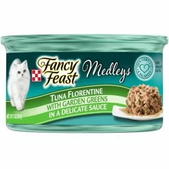 Brand new ❤️ Fancy Feast Medleys Tuna Florentine With Garden Greens In Sauce Cat Food, 3 Oz. ✨