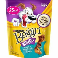 Wholesale 🔥 Nestle Purina Purina Beggin' Strips Bacon And Peanut Butter 🦮 Dog Treats, 25 Oz. ⭐