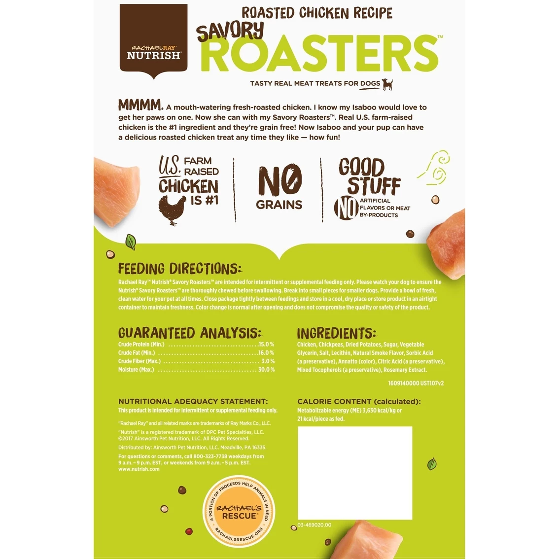 Brand new ???? Rachael Ray Nutrish Savory Roasters Roasted Chicken Grain Free ???? Dog Treats 12 Oz. ???? 2 Brand new ???? Rachael Ray Nutrish Savory Roasters Roasted Chicken Grain Free ???? Dog Treats 12 Oz. ???? - Image 2