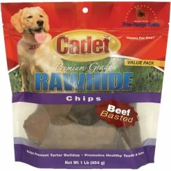 Hot Sale 🛒 Cadet Beef Basted Rawhide Chips 🦮 Dog Treats 1 Lb. 👏