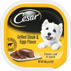 Promo ❤️ Cesar Steak And Eggs Classic Loaf 🐕 Dog Food, 3.5 Oz. ⭐