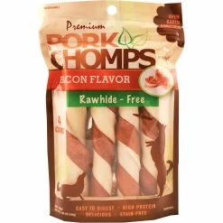 Coupon 🎉 Premium Pork Chomps Bacon Twist 🐕 Dog Treats 4 Ct. ✨