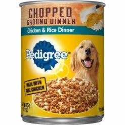 Deals ❤️ Pedigree Adult Chopped Ground Dinner Rice And Chicken Can 🐕 Dog Food ⌛