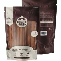Discount 😀 Greater Wild All Natural Ingredient 12 In. Bully Stick Chews And Treats 12 Pk. 🧨