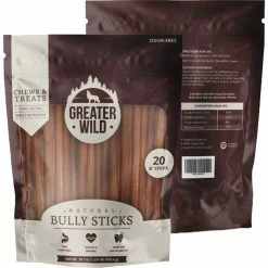 Cheapest 😀 Greater Wild All Natural Ingredient 6"Bully Sticks 🐶 Dog Chews And Treats 20 Ct. 👍